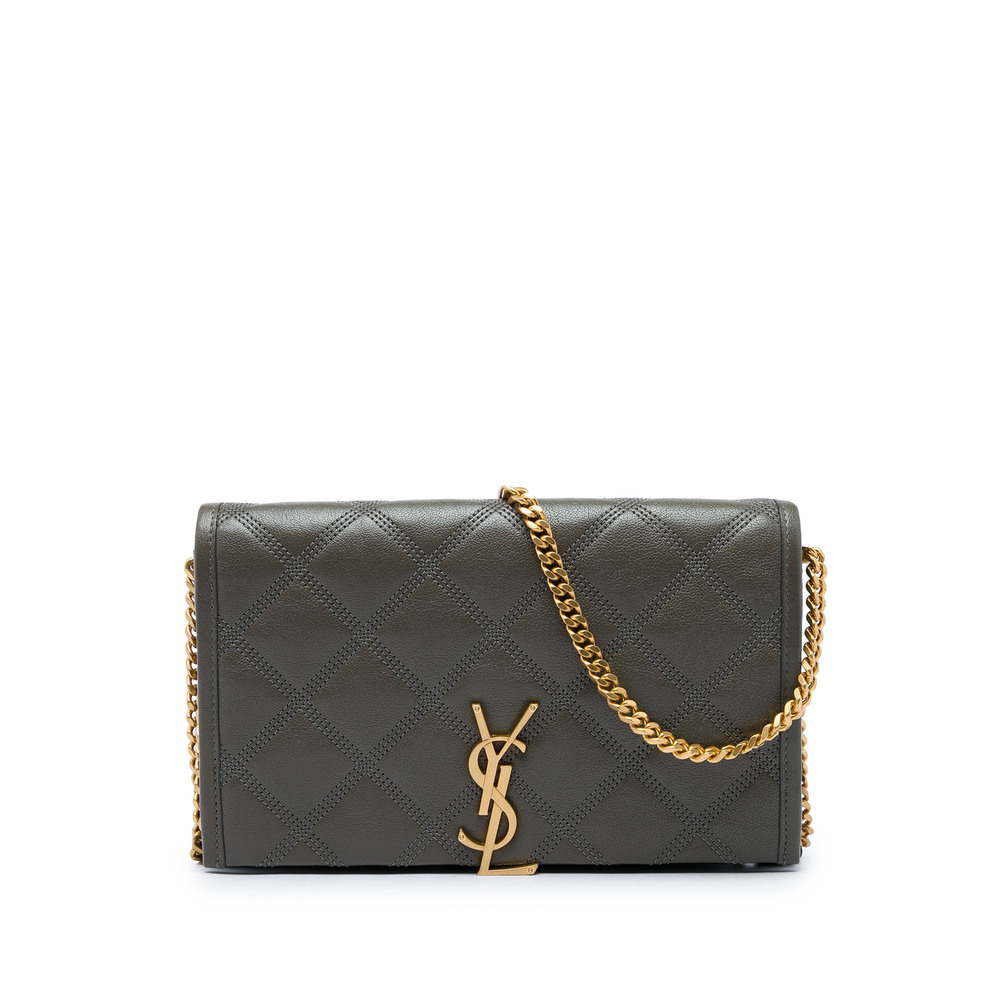 Pre-Loved Saint Laurent Lambskin Becky Wallet on Chain